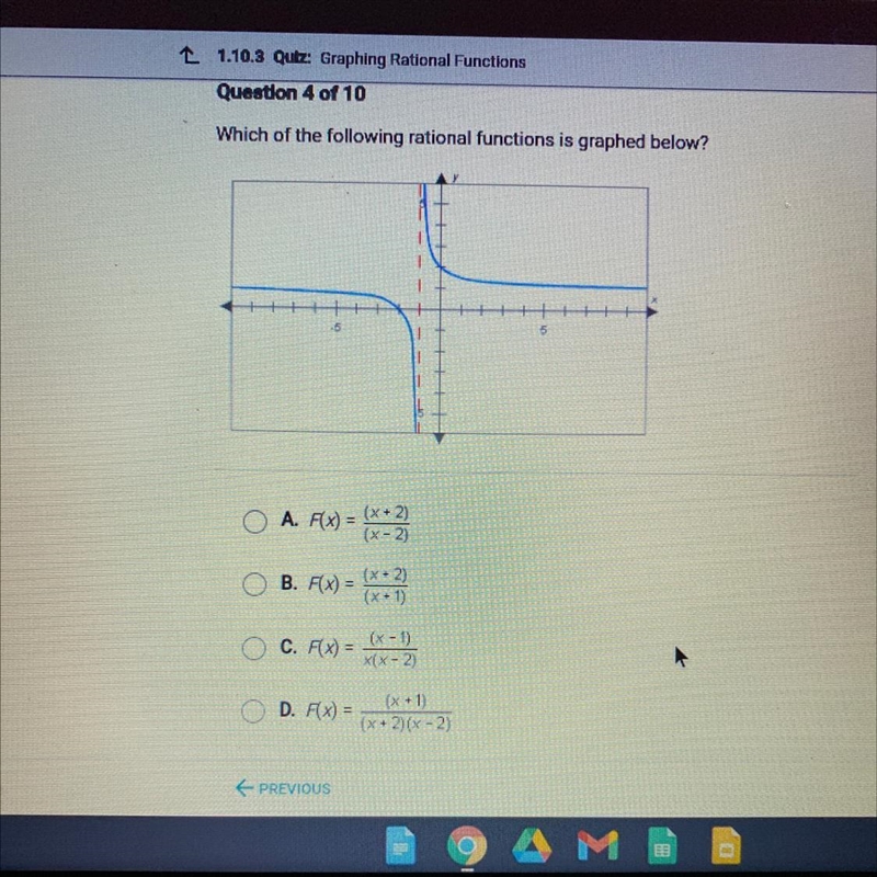 Which of the following rational functions is graphed below??-example-1