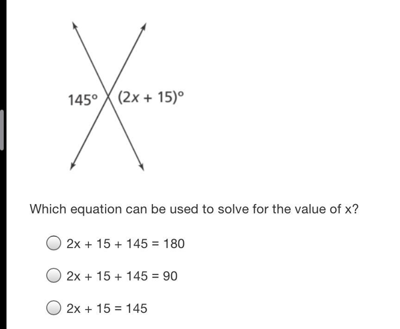 Which equation can be used to solve for the value of x?-example-1