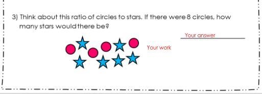 Think about the ratio of circles and stars . Of the 8 circles,how many stars would-example-1