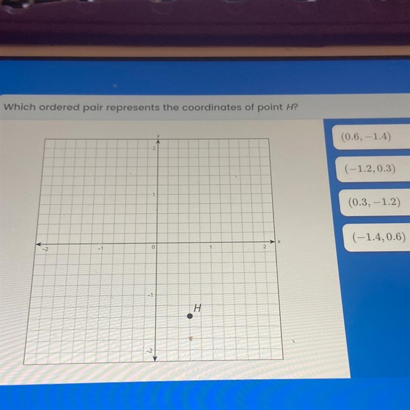 Which ordered pair represents the coordinates of point h-example-1