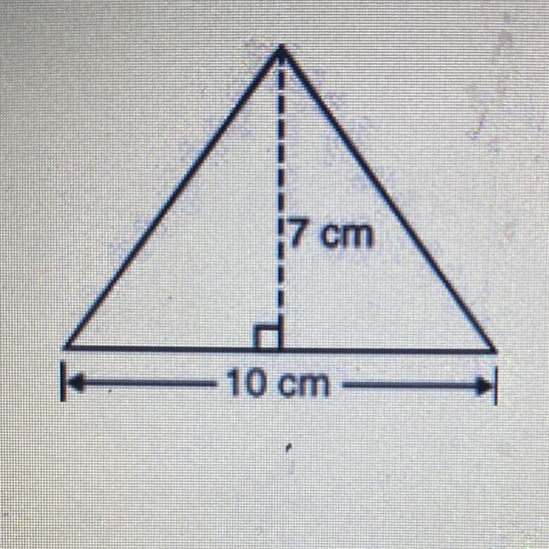 What is the area in square centimeters of the triangle below?-example-1