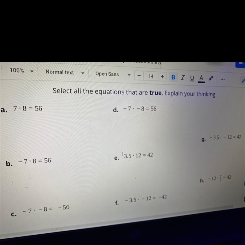 Select all the equations that are true. Explain your thinking.-example-1