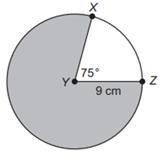 Find the area of the shaded part of circle Y.-example-1