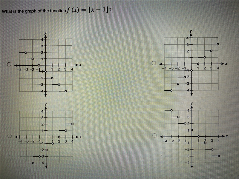 What is the graph of the function f(x)=[x-1]?-example-1