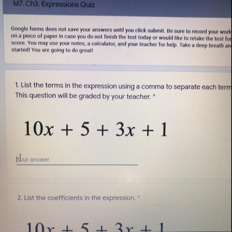 Help? 1. List the terms in the expression using a comma to separate each term. This-example-1