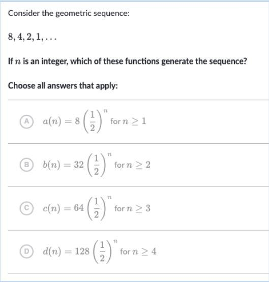 Consider the geometric sequence 8,4,2,1,...-example-1