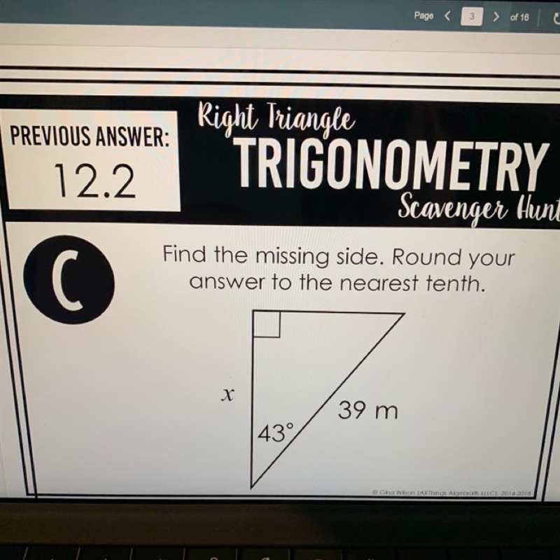 Find the missing side. PLEASE HELP FAST !-example-1