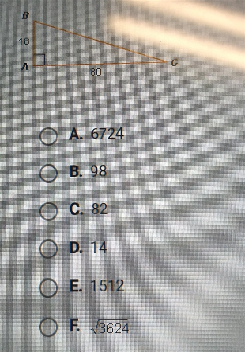 What is the length of bc in the right triangle below​-example-1