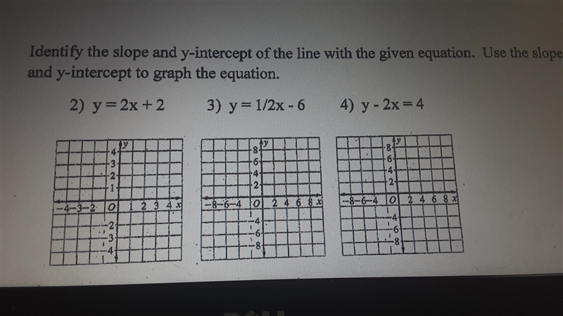 Slope intercept, only need help on number 3. HELP NEEDED ASAP, NO LINKS-example-1