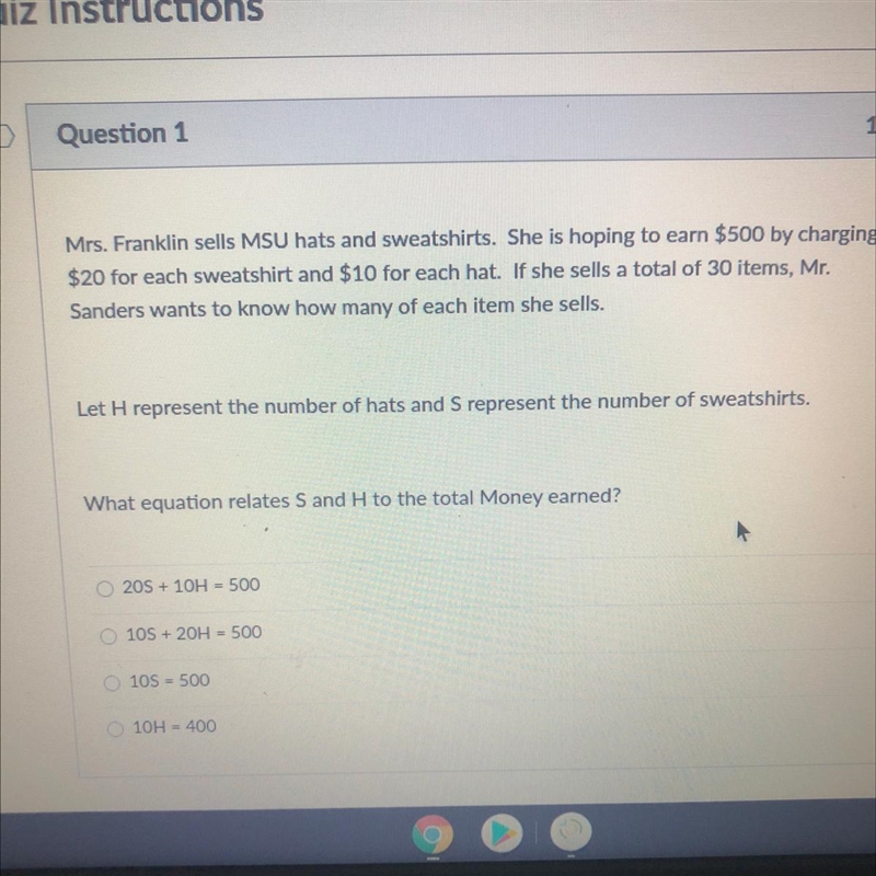 Mrs. Franklin sells MSU hats and sweatshirts. She is hoping to earn $500 by charging-example-1