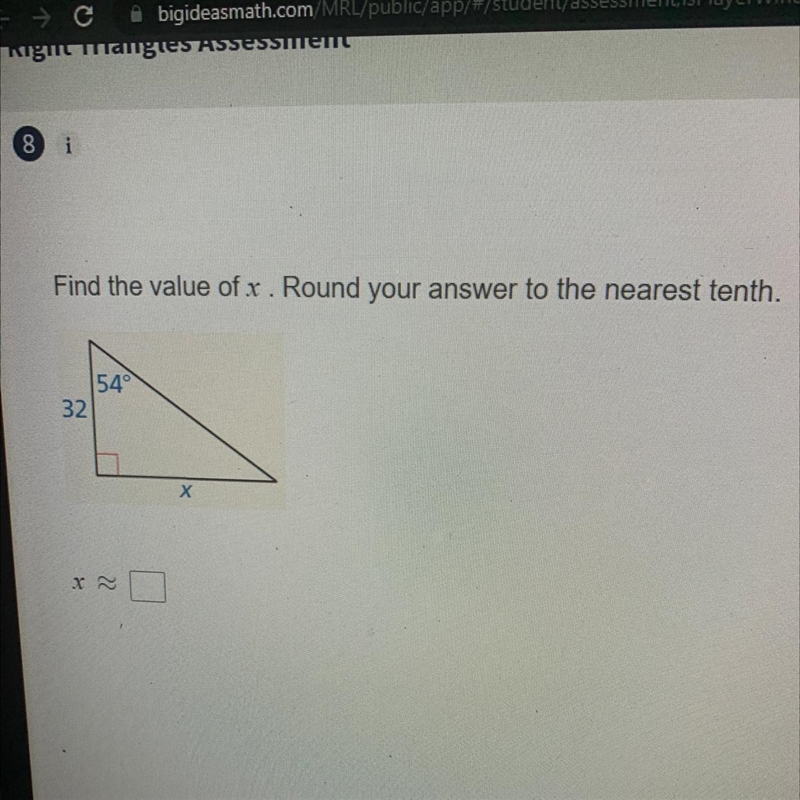 Find the value of x. Round your answer to the nearest tenth-example-1