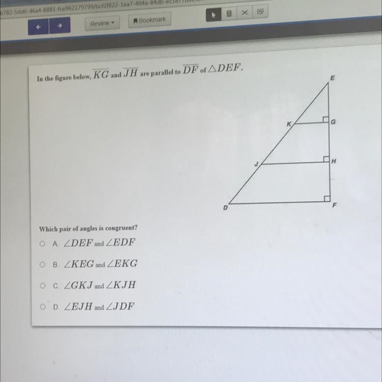 Which angles are congruent?? (Look at the picture)-example-1