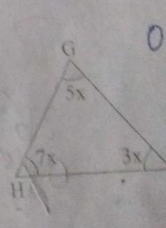 Find the value of x in each of the given triangles.​-example-1