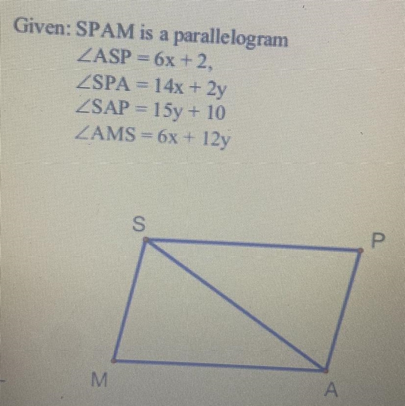 Solve the angles of this parallelogram-example-1