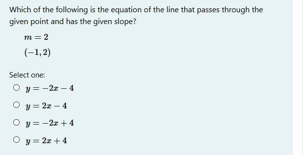 Which of the following is the equation of the line that passes through the given point-example-1