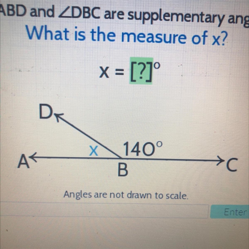 X ( = [?] DK x Х А AK 140° B HC Angles are not drawn to scale-example-1