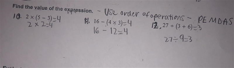 Did I answer these problems correctly? I’m not sure what finding the value of an expression-example-1