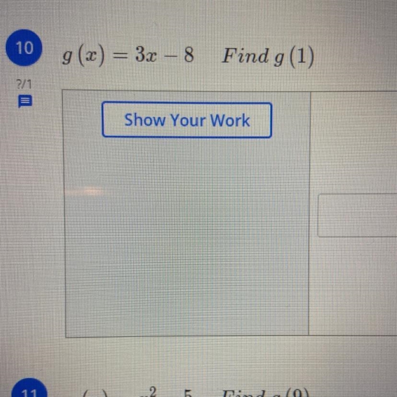 G(x)=3x-8 g(1) help!-example-1