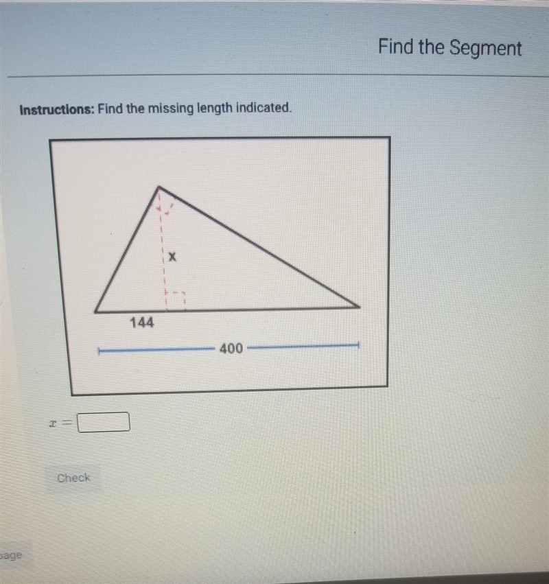 Find the missing length indicated​-example-1