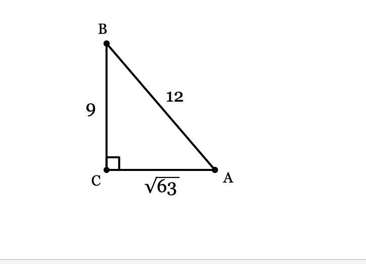 Find the exact value of cos A in simplest radical form.-example-1