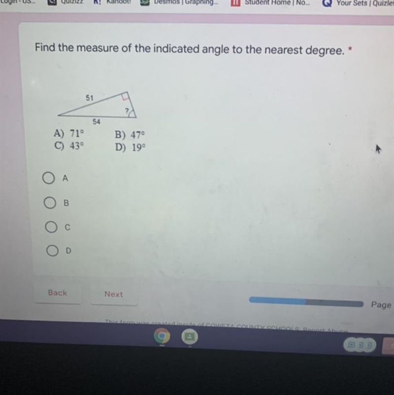 Find the measure of the indicated angle to the nearest degree-example-1