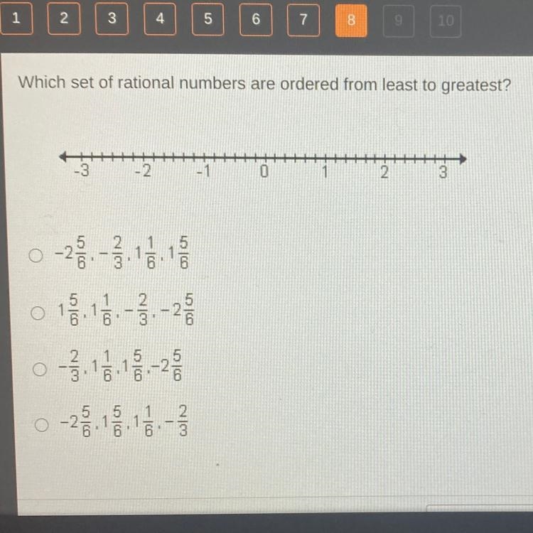 Which set of rational numbers are ordered from least to greatest?-example-1