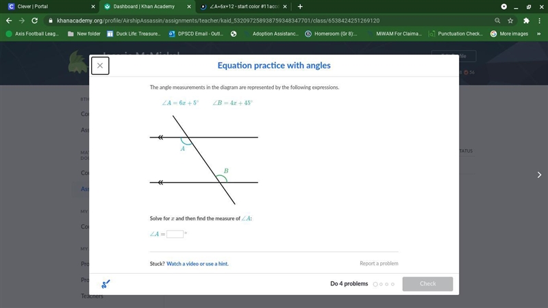 The angle measurements in the diagram are represented by the following expressions-example-1