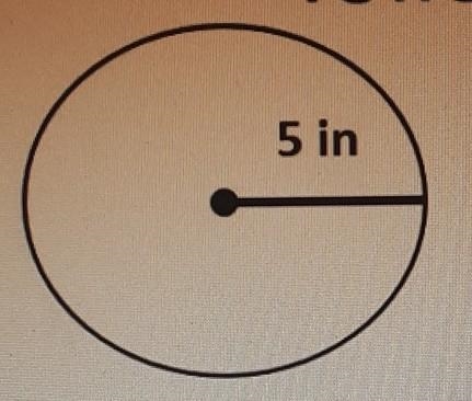 Determine the area of the following circle 31.4 sq.in. 78.5 sq.in. 15.7 sq.in. 314 sq-example-1