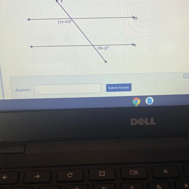 Given m||n, find the value of x. (7%-10) (6X-5)-example-1