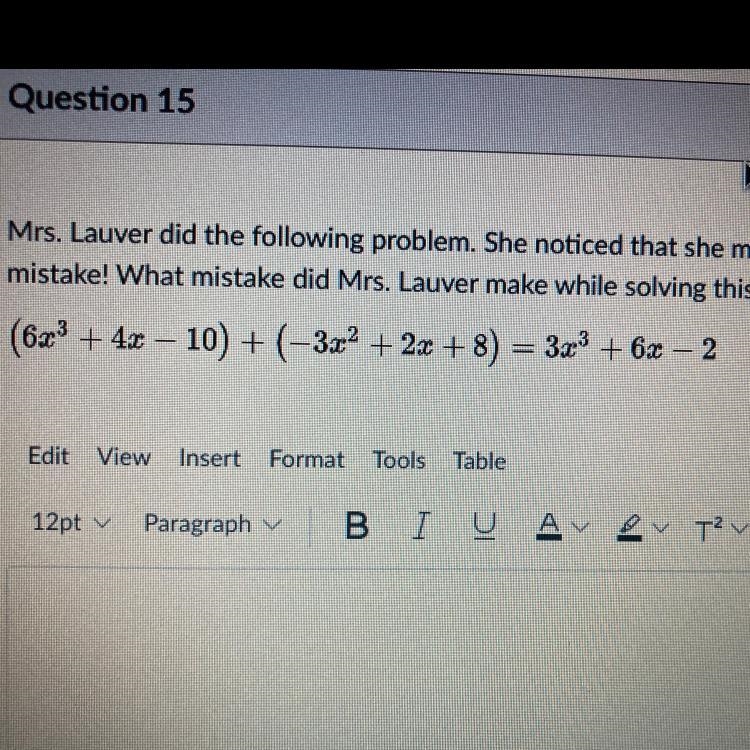 Mrs. Lauver did the following problem. She noticed that she made a big mistake! What-example-1