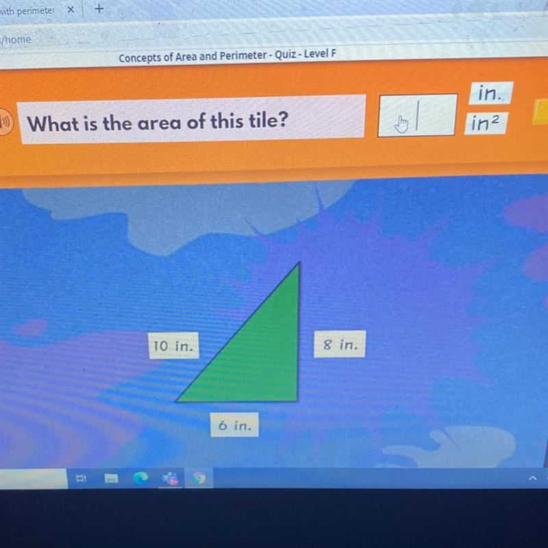 What is the area of this tile? Please help!-example-1