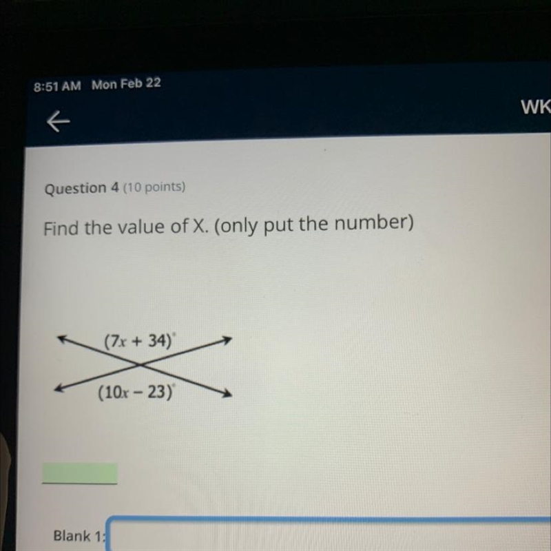 Find the value of X ?-example-1