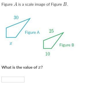 Figure A is a scale image of Figure B. What is the value of x? khan academy-example-1