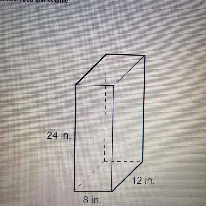 What is the surface area of the right prism? A. 960 in2 B. 1,344 in2 C. 1,920 in2 D-example-1