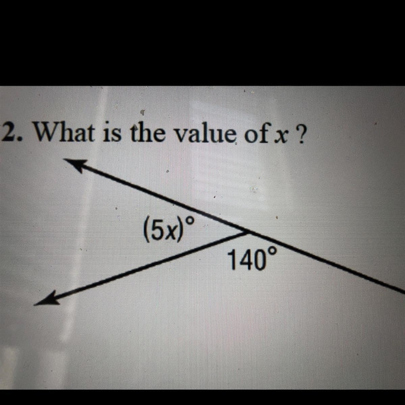 What is the value of x ?? F. 180 G. 90 H. 40 I. 8-example-1