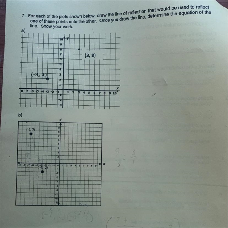 Can anybody help find the line of reflection??-example-1