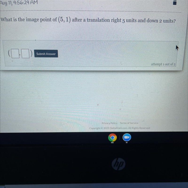 What is the image point of (5, 1) after a translation right 5 units and down 2 units-example-1