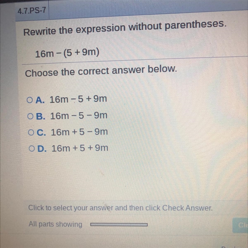 16m - (5 + 9m) which one is it-example-1