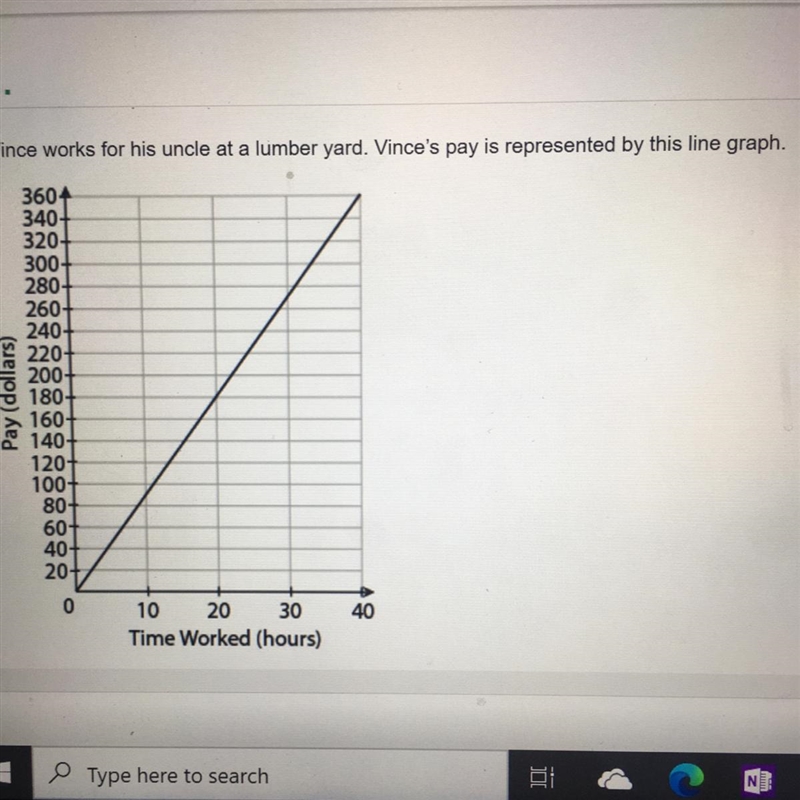 HELPPPP PLEASEE How much is Vince paid for one hour of work? A. $3.60 B. $9.00 C. $9.50 D-example-1