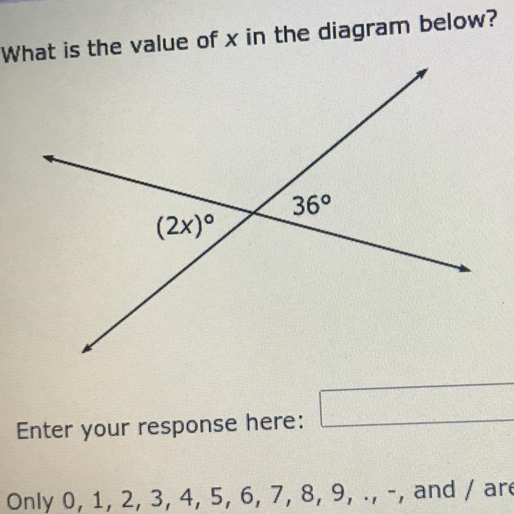 What is the value of x in the diagram below? 360 (2x)-example-1