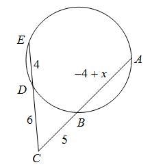 Find the measure of AB⎯⎯⎯⎯⎯⎯⎯. A. 4 B. 7 C. 10 D. 5-example-1