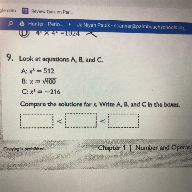 I need Help! Look at equation A,B,andC Compare the solutions for x .Write A,B and-example-1