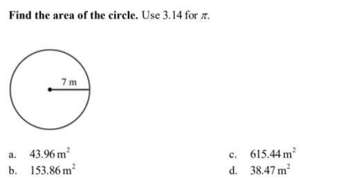 Find the area of the circle. Use 3.14 for pi-example-1