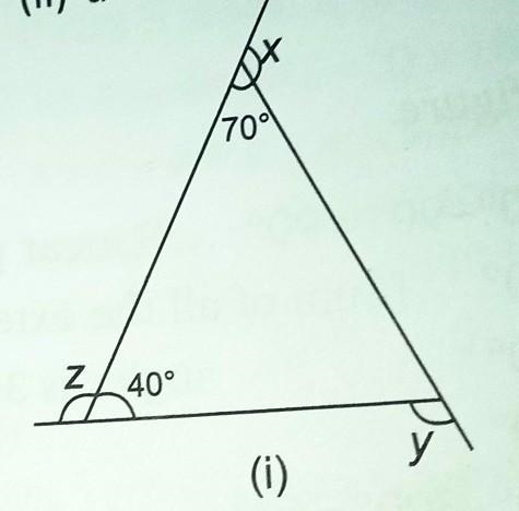 Find x + y + z x = 70 digree z = 40digree find y ​-example-1