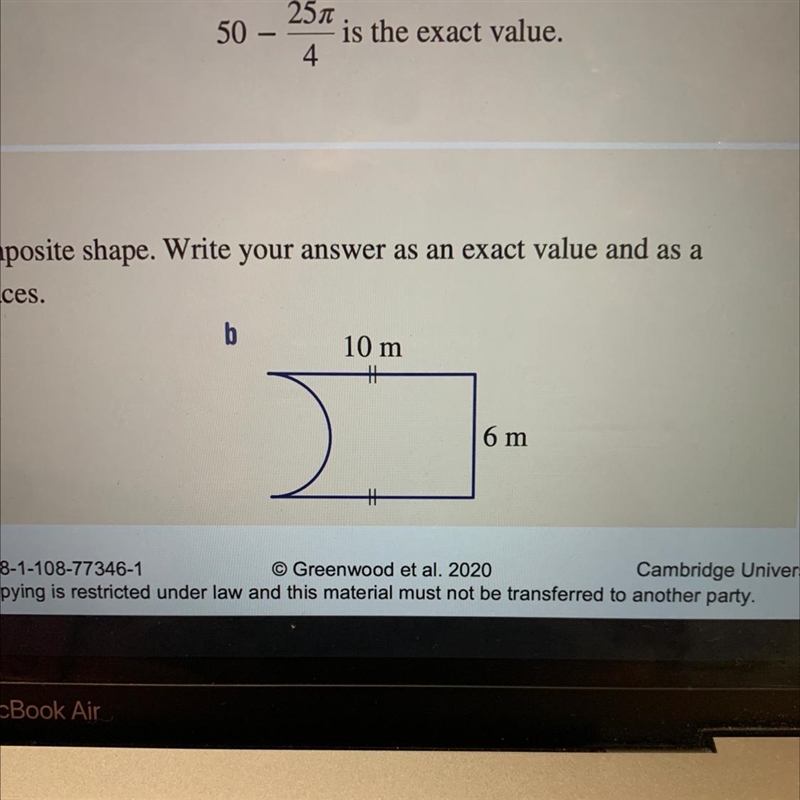 Find the area of this sector and composite shape. Write your answer as an exact value-example-1