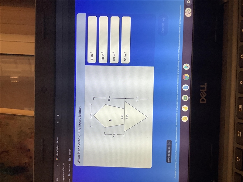 What is the area of the figure below?-example-1