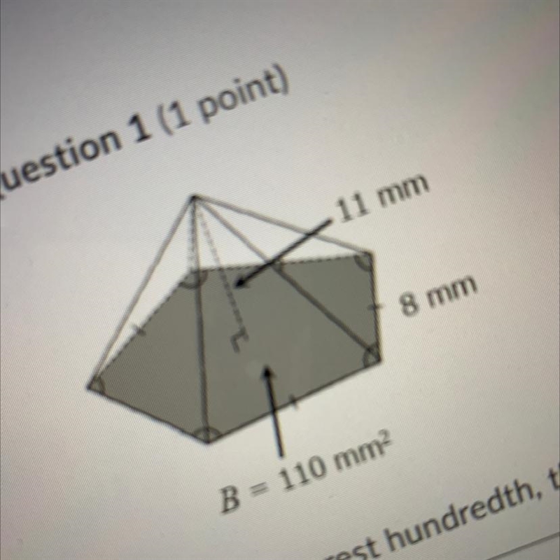 Find the volume of the pyramid to the nearest hundredth please.-example-1