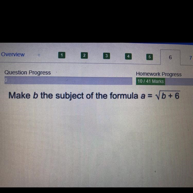 Make b the subject of the formula a = = vb + 6-example-1