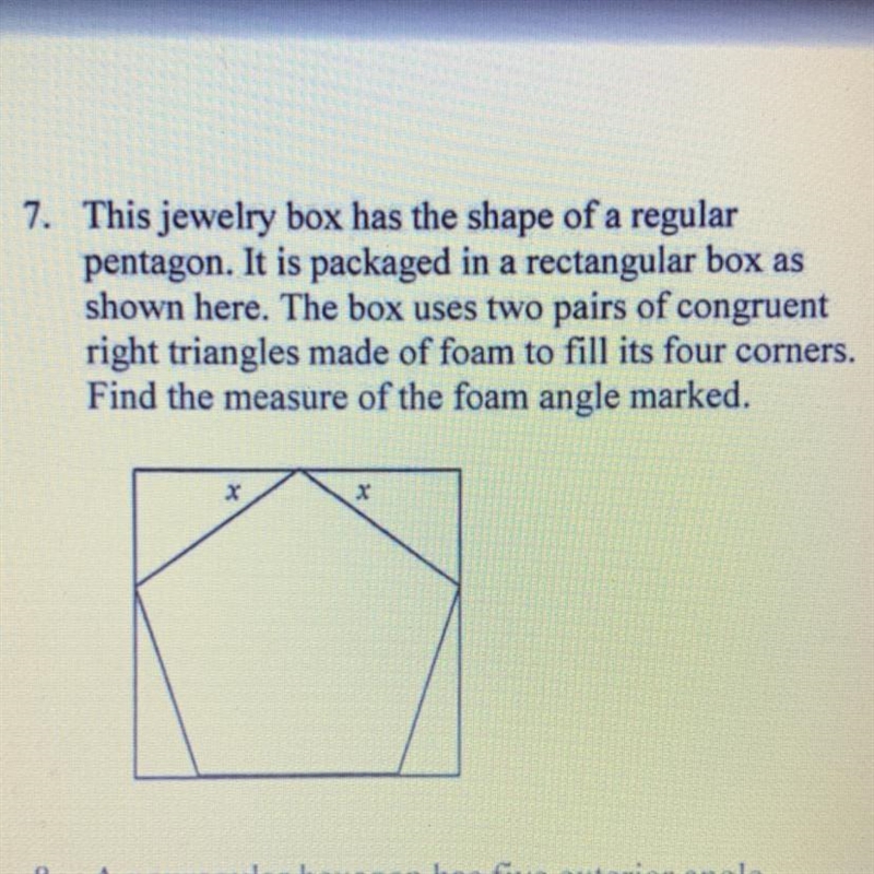 This jewelry box has the shape of a regular pentagon. It is packaged in a rectangular-example-1