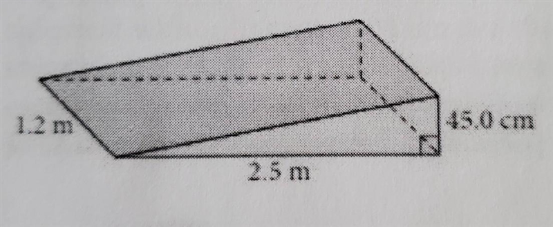 9. Determine the volume of concrete needed to build a ramp in the shape of a triangular-example-1